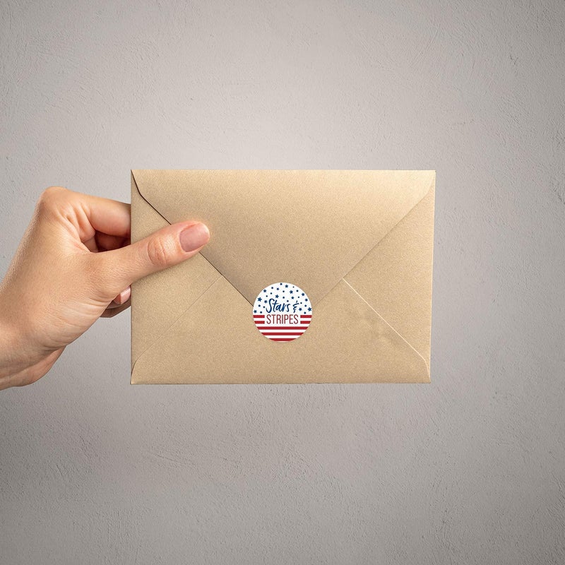 SBLABELS 500 American Stars and Stripes Stickers / 1.5" Circle 4th of July Stickers/Patriotic Labels/Perforated Sticker Roll - Image 4